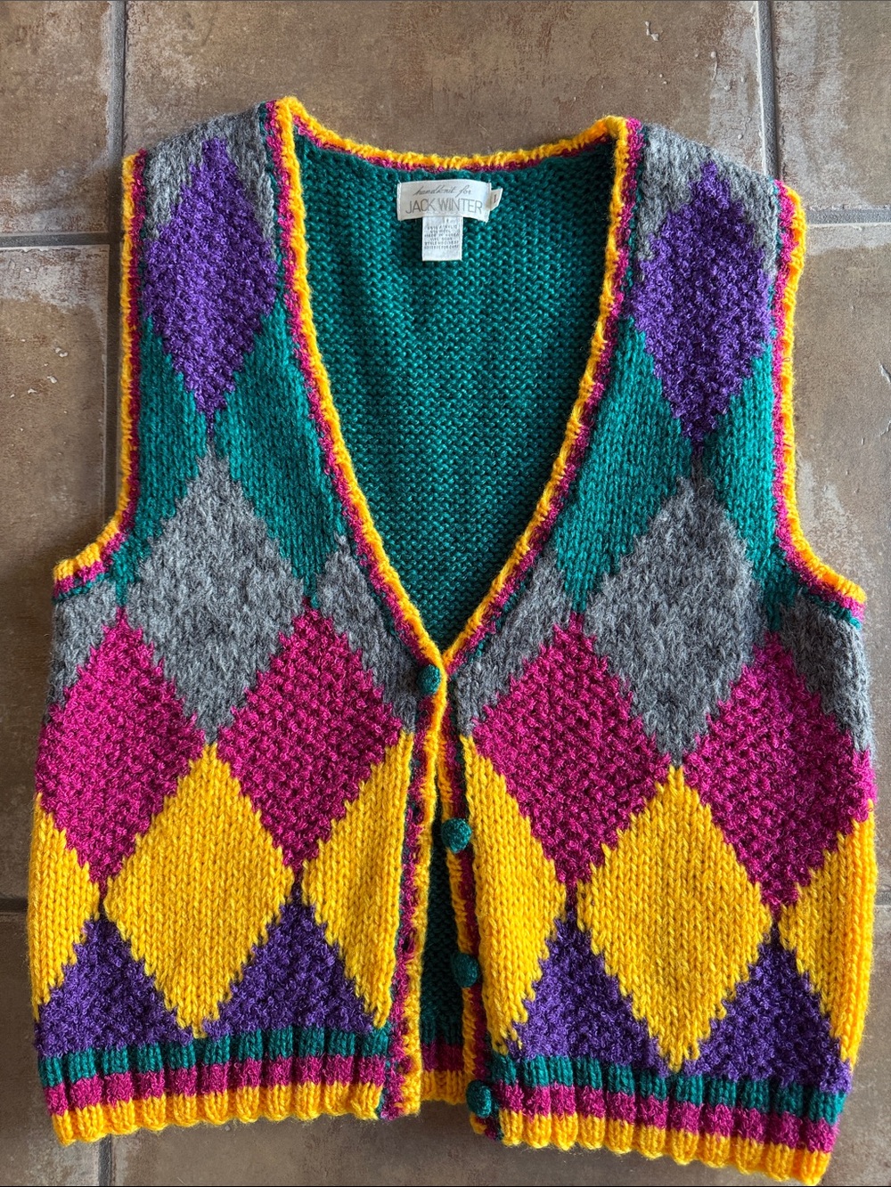 Jack Winter Handmade Argyle Sweater Vest